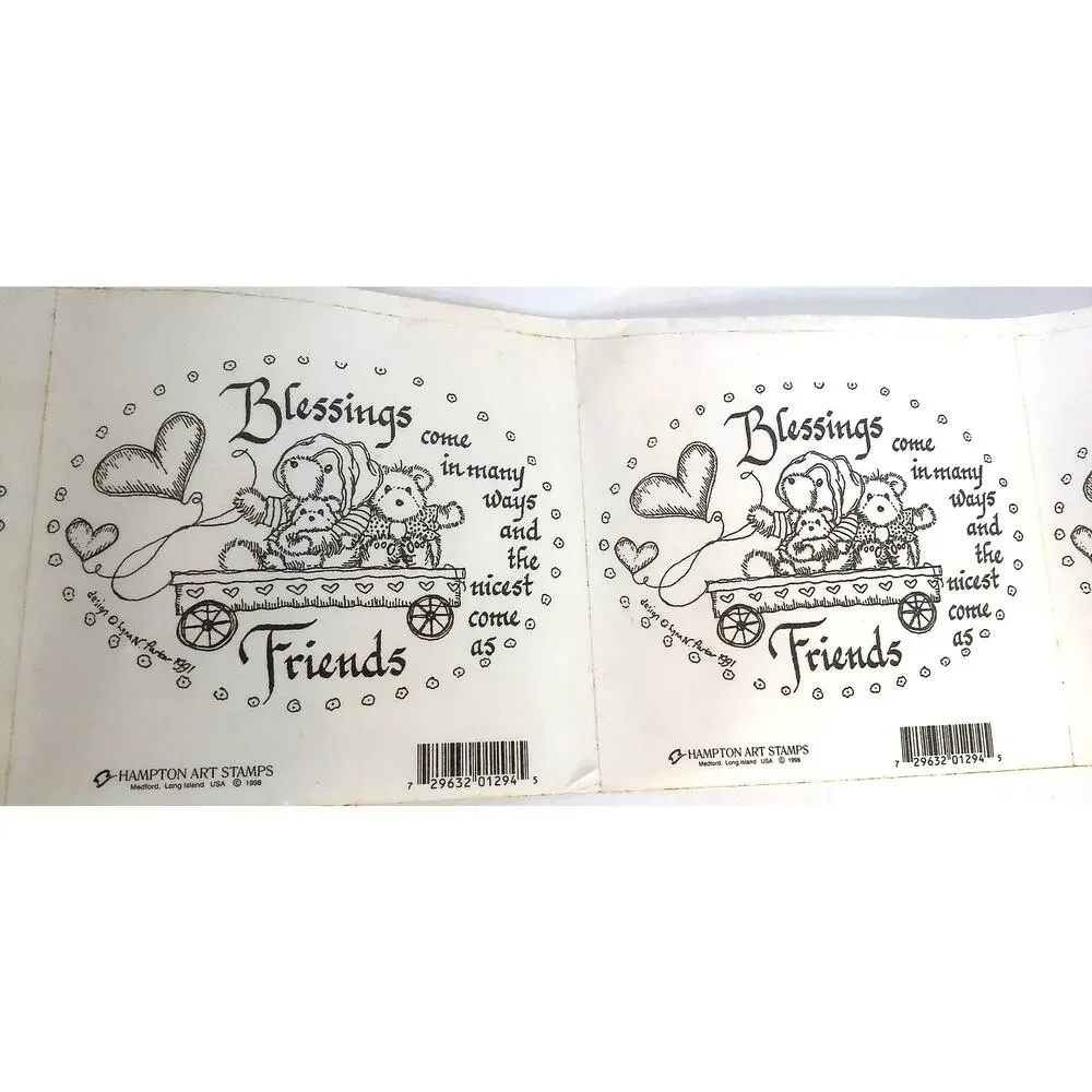 Vintage Hampton Arts Blessings Come As Friends Giant Sticker Roll